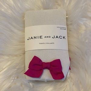 New Janie and Jack Tights with Pink Bow